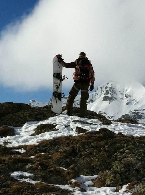 Am Ziel nach 3h eisklettern danach gings 15min mit dem Board runter