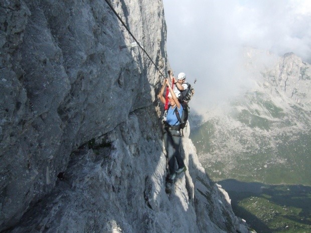 auch mal ein Klettersteig ist supercool Hier in Partnun St Antoenien GR 