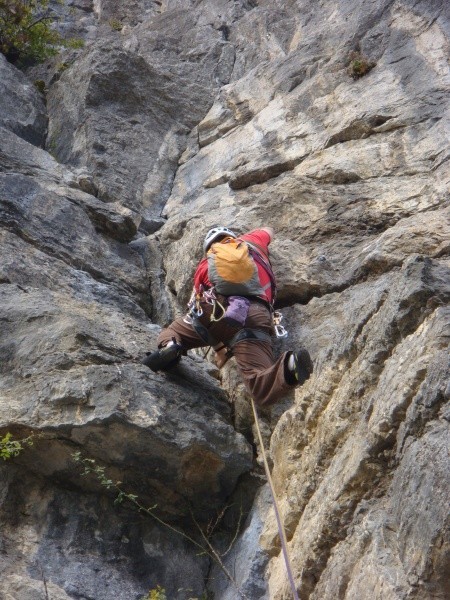 die Ausstiegs SL tolle Kletterei im gut gestuften Fels