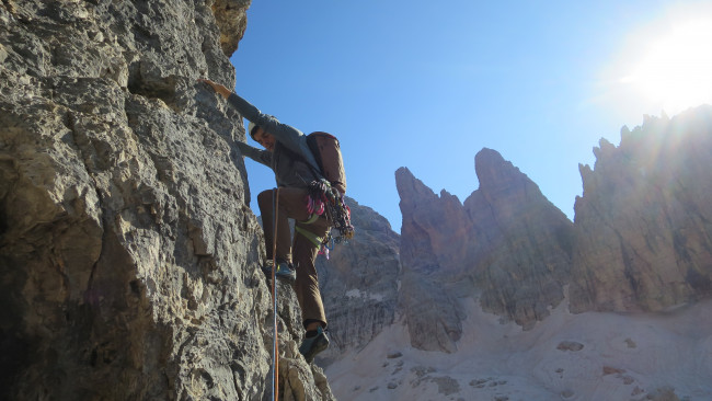 Erste Schritte in der Brenta ziemlich wild und kalt in der Via