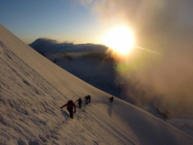 Morgenstimmung beim Aufstieg zur Jungfrau