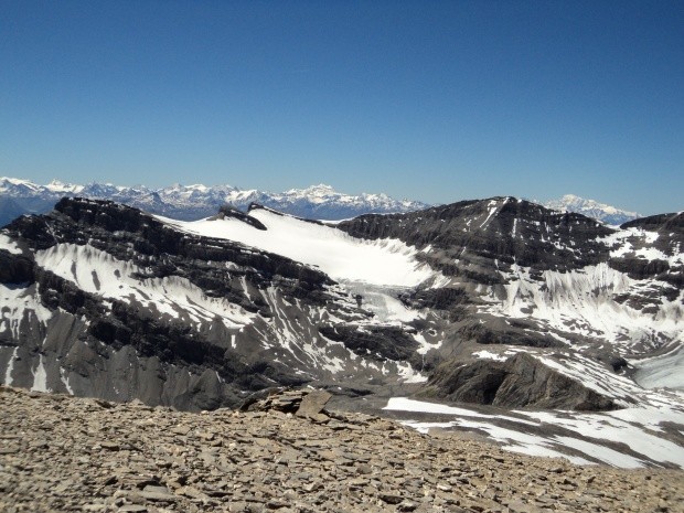 Sicht auf die anderen 3000m hohen im Strubel Gebiet Schwarzhorn Antennenhorn Rohthorn