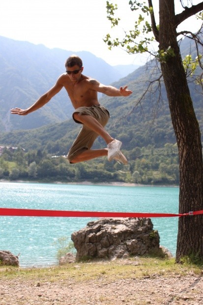 Zum Entspannen gins nach Teno Da gabs tuerkisblaues Wasser und Slackline Fun in