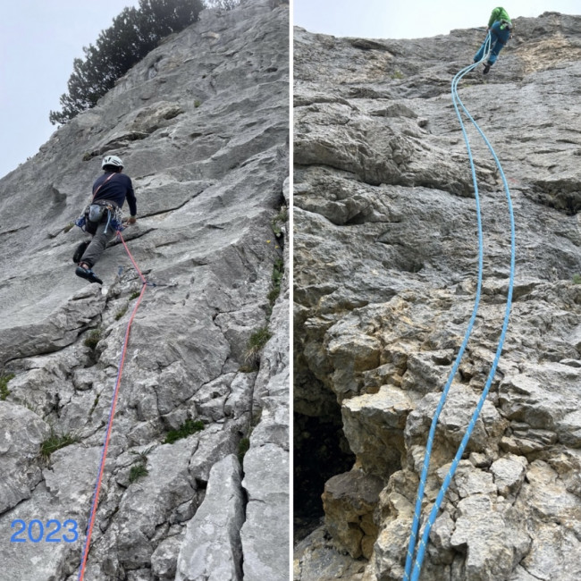 Am Schmalstoeckli im Klettergarten und beim Abseilen nach der Kletterei Lange Kombination 